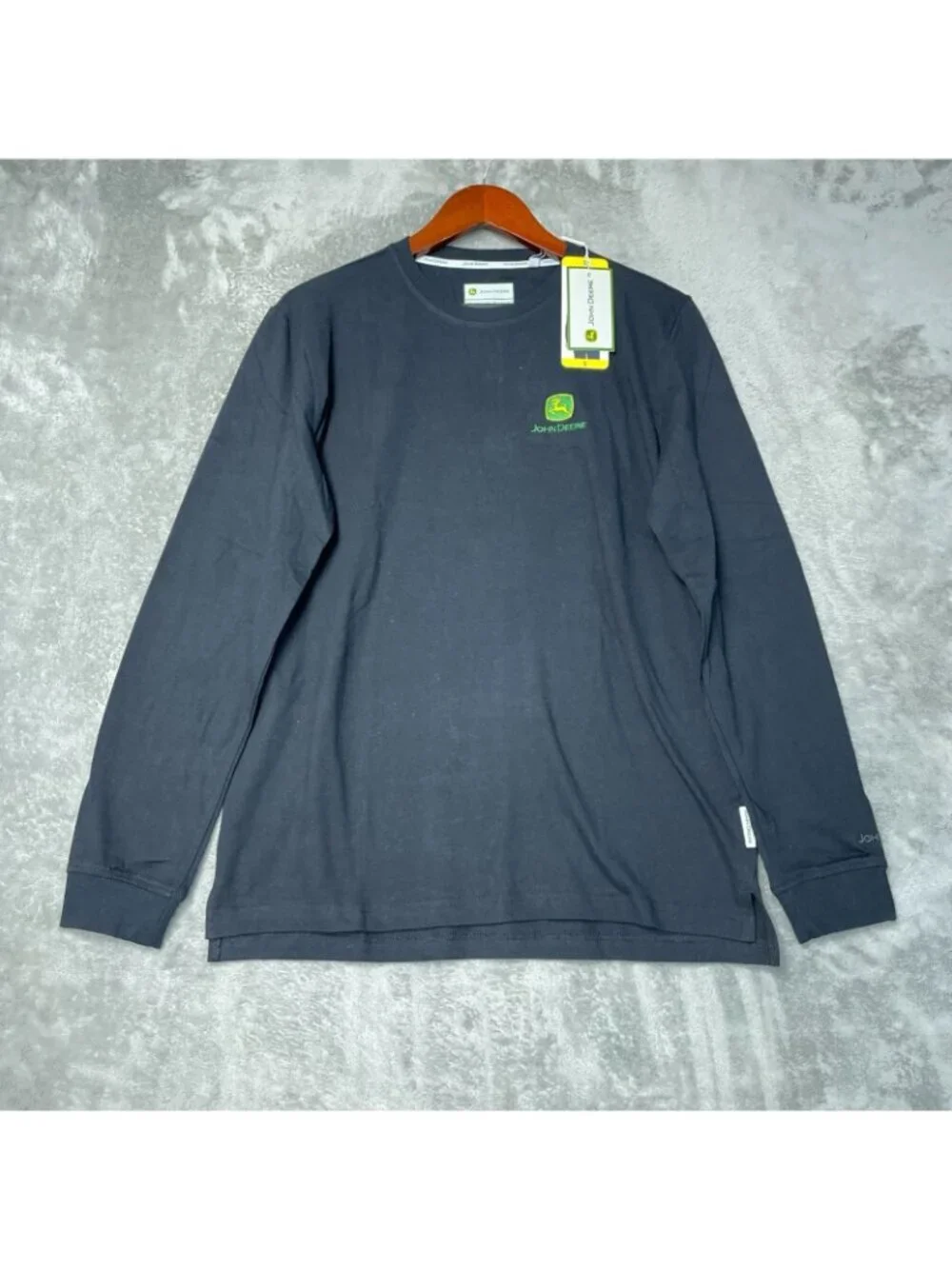 John Deere Men's Black Long-Sleeve T-Shirt S 100% Cotton e1500